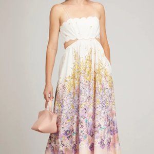 Zimmermann scalloped floral midi dress Size 2